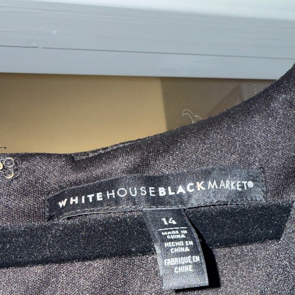 White House Black Market Long Sleeve Black Dress - Picture 2 of 3